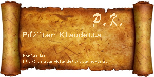 Péter Klaudetta névjegykártya